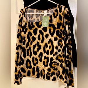 Ladies, leopard print blouses